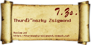 Thuránszky Zsigmond névjegykártya